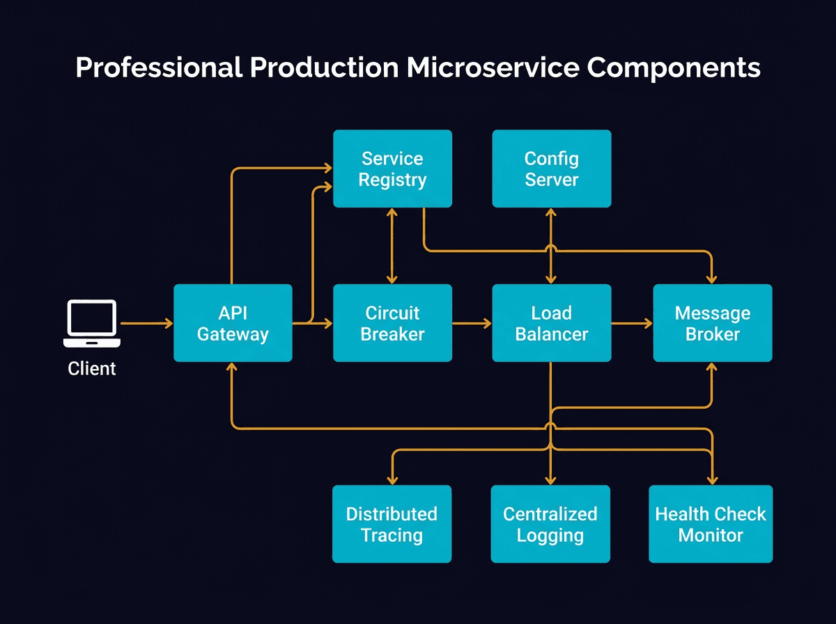 9 Essential Components of a Production Microservice Application diagram
