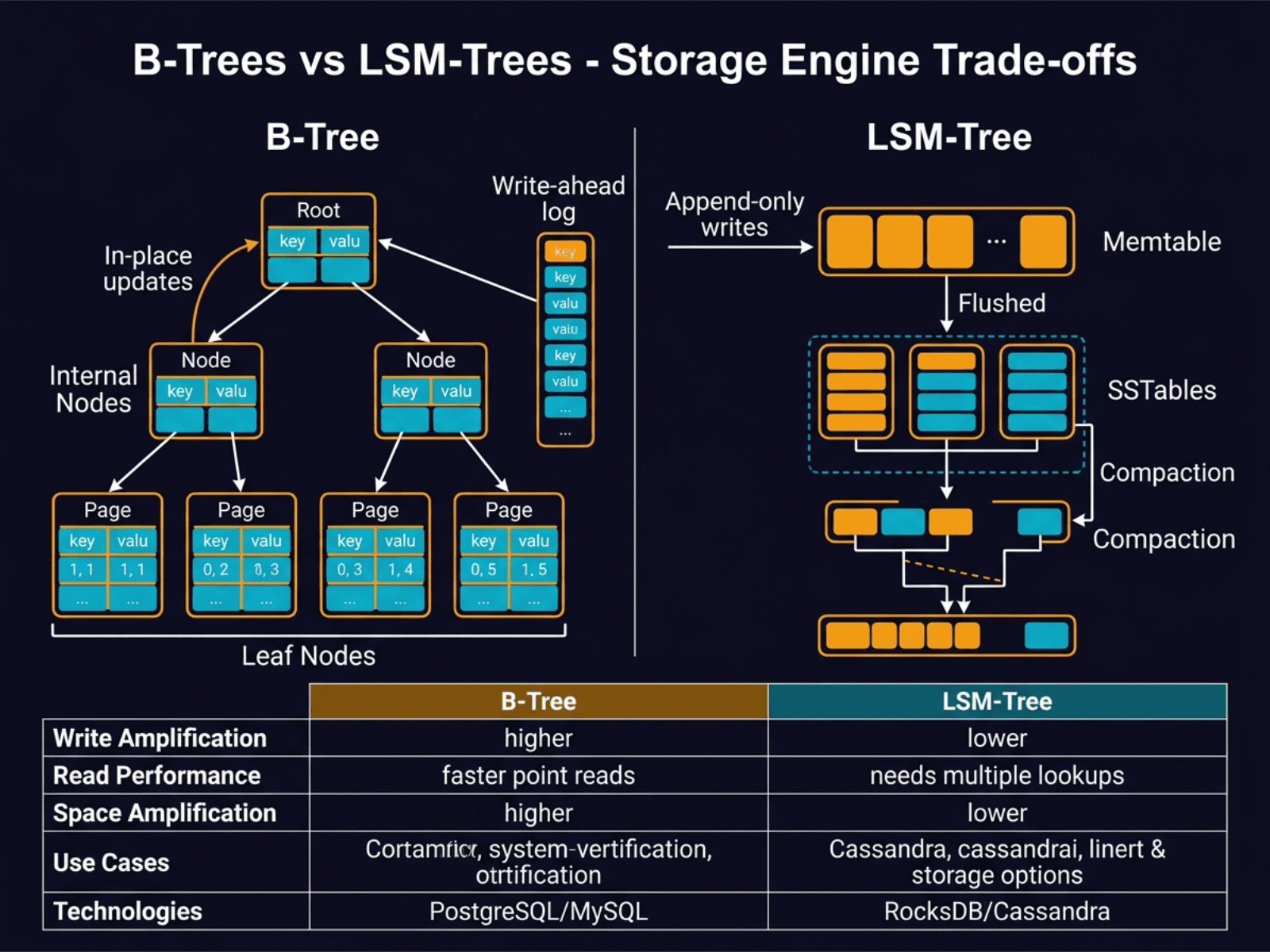 B-Trees vs LSM-Trees: Storage Engine Trade-offs