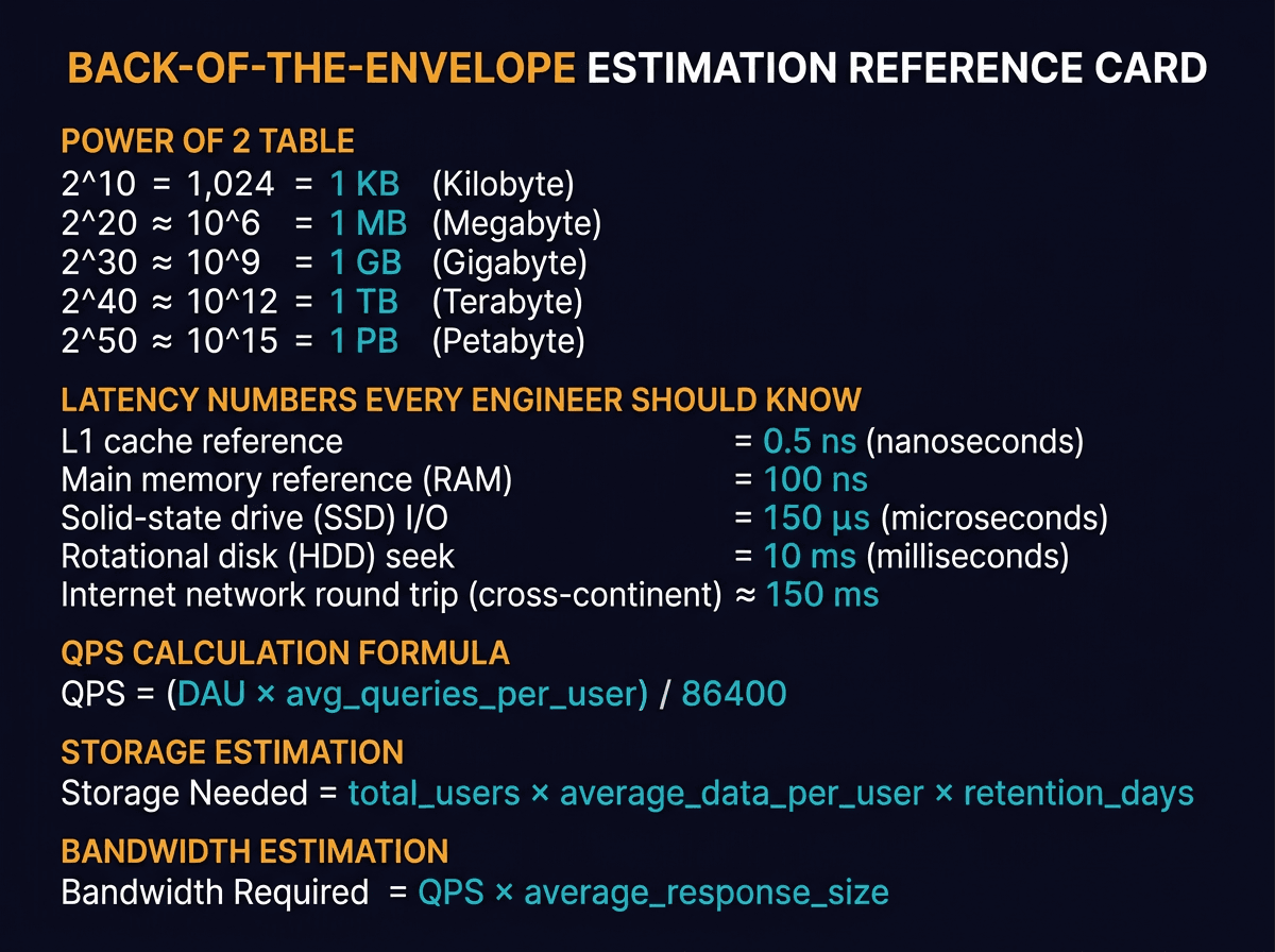 Back-of-the-Envelope Estimation for System Design diagram