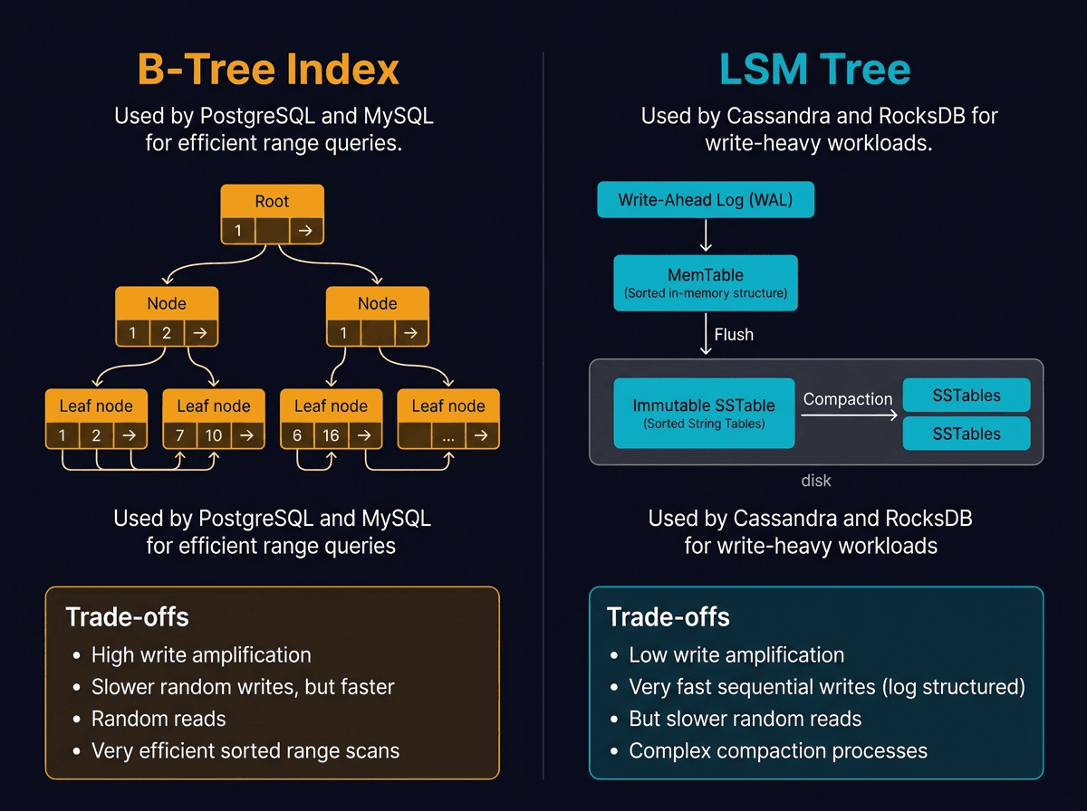 Database Indexing - B-Trees, LSM Trees, and Beyond diagram