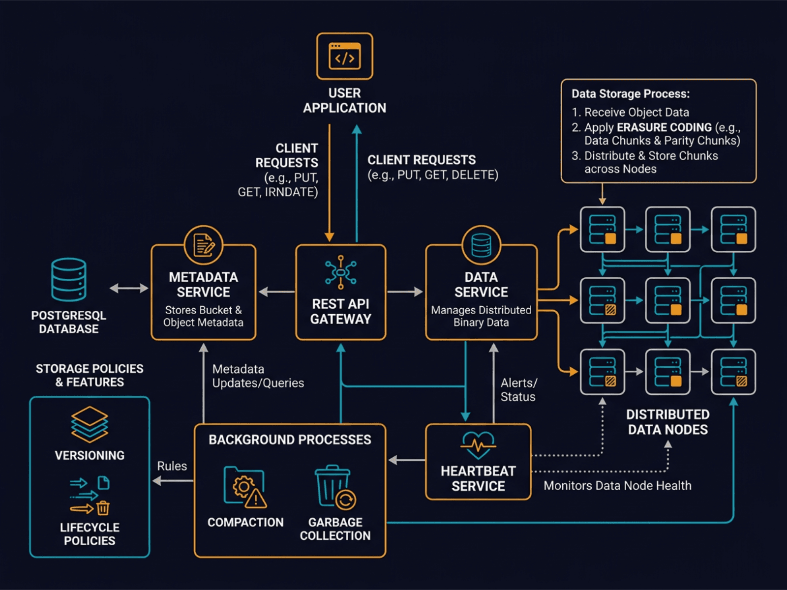 Design S3-like Object Storage diagram