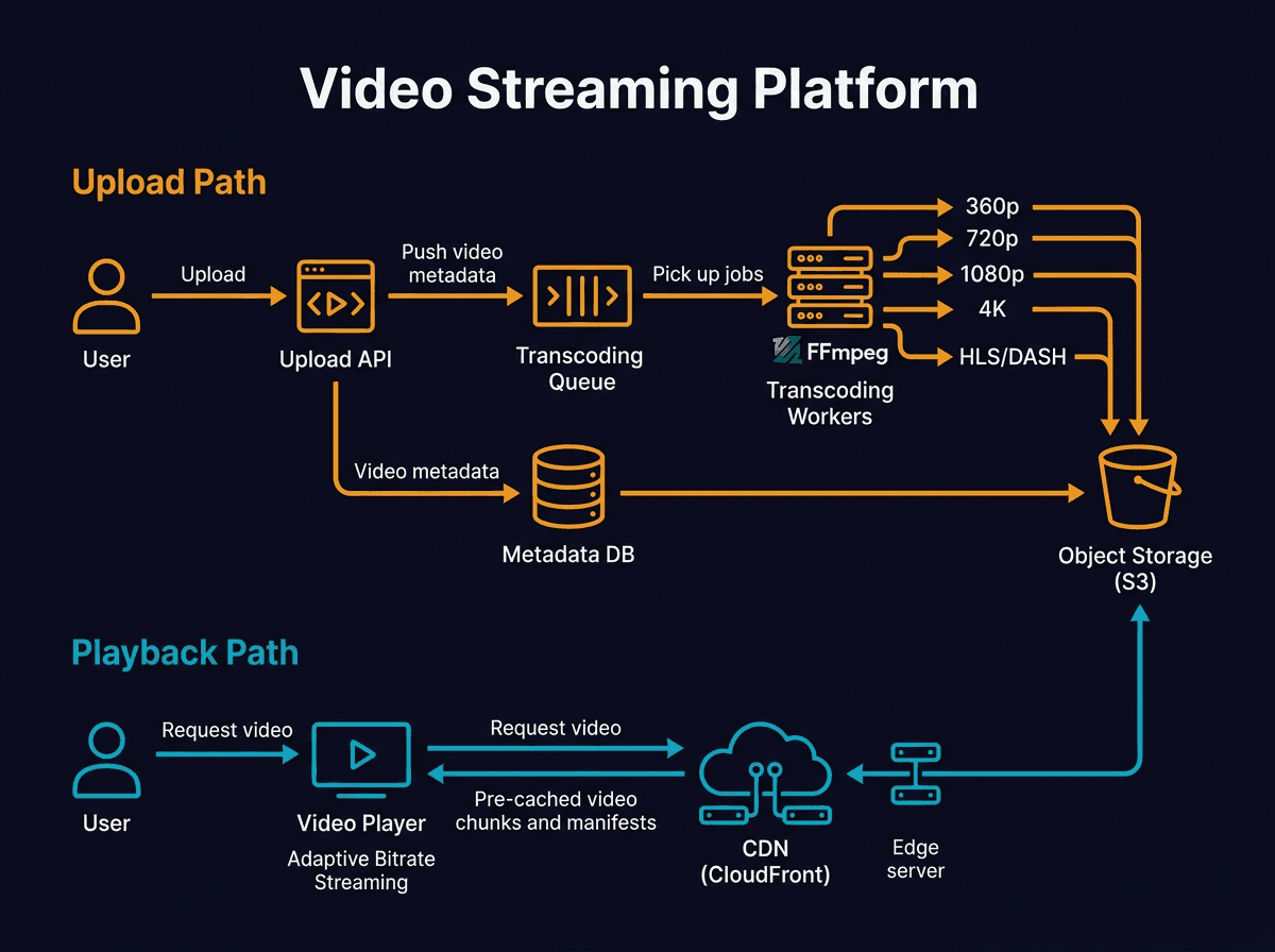 Design a Video Streaming Platform diagram