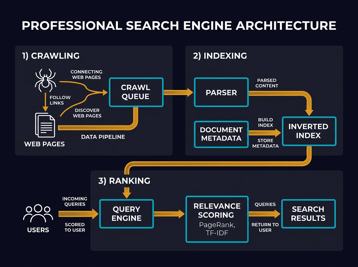 How do Search Engines really Work diagram
