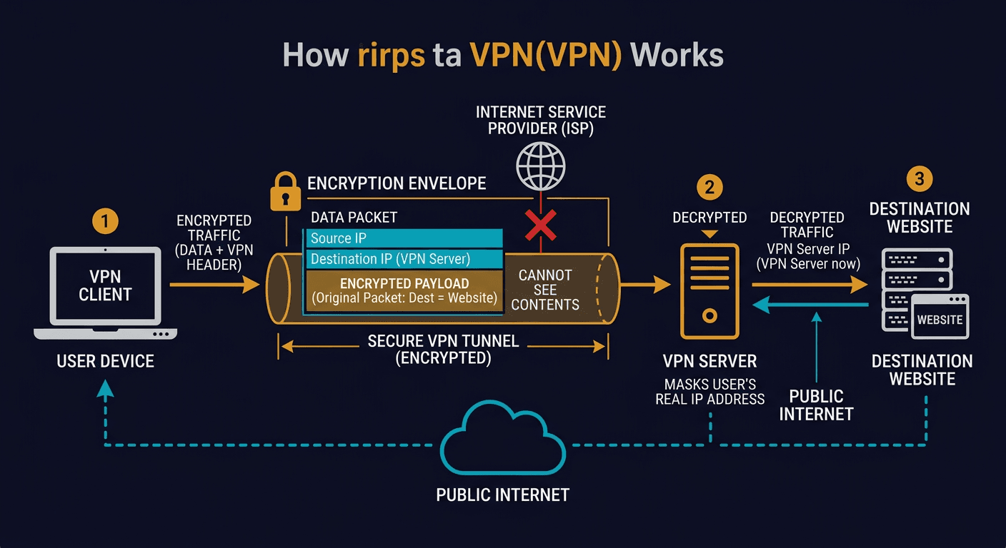 How does a VPN work diagram