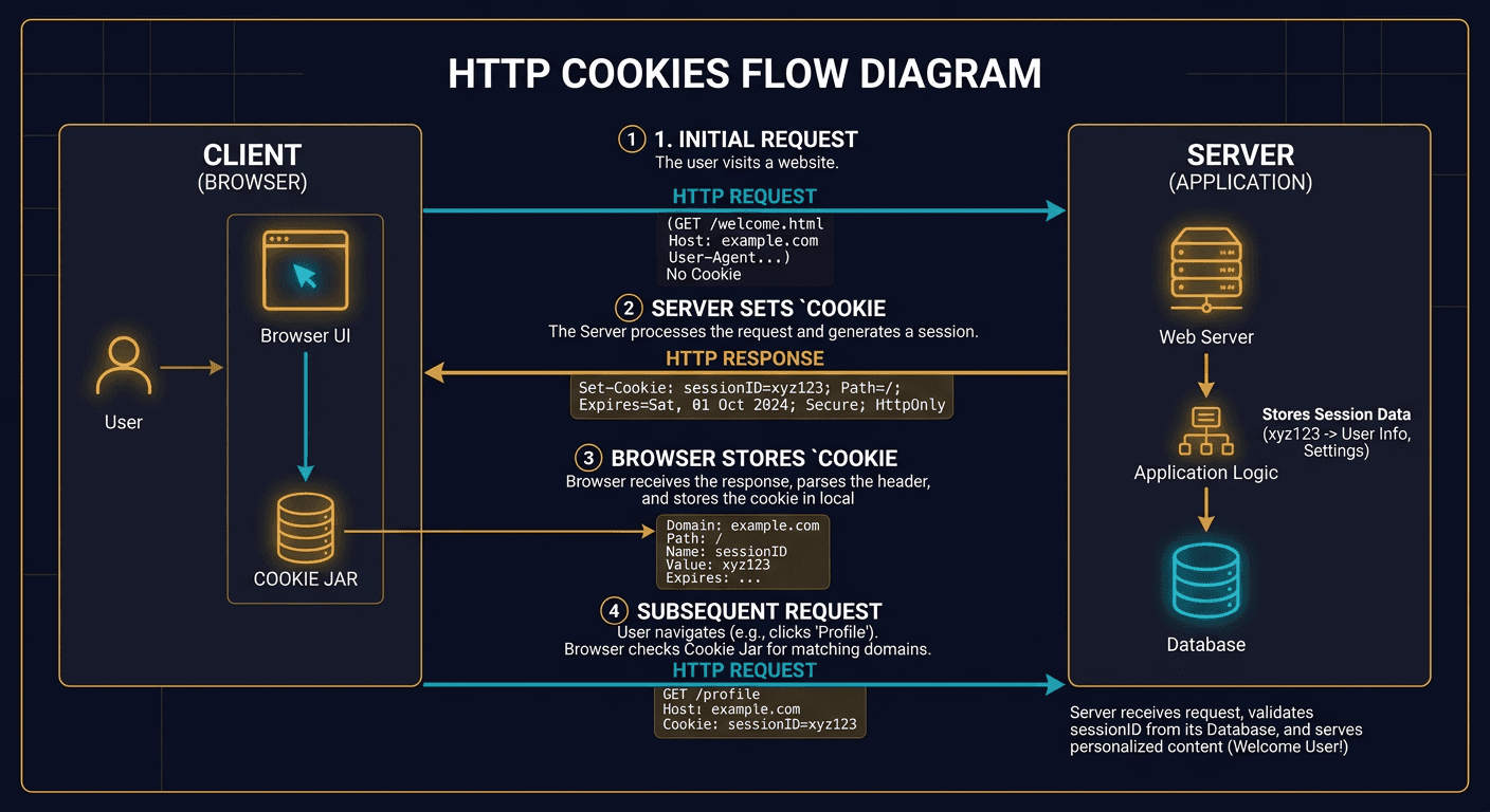 HTTP Cookies Explained With a Simple Diagram diagram