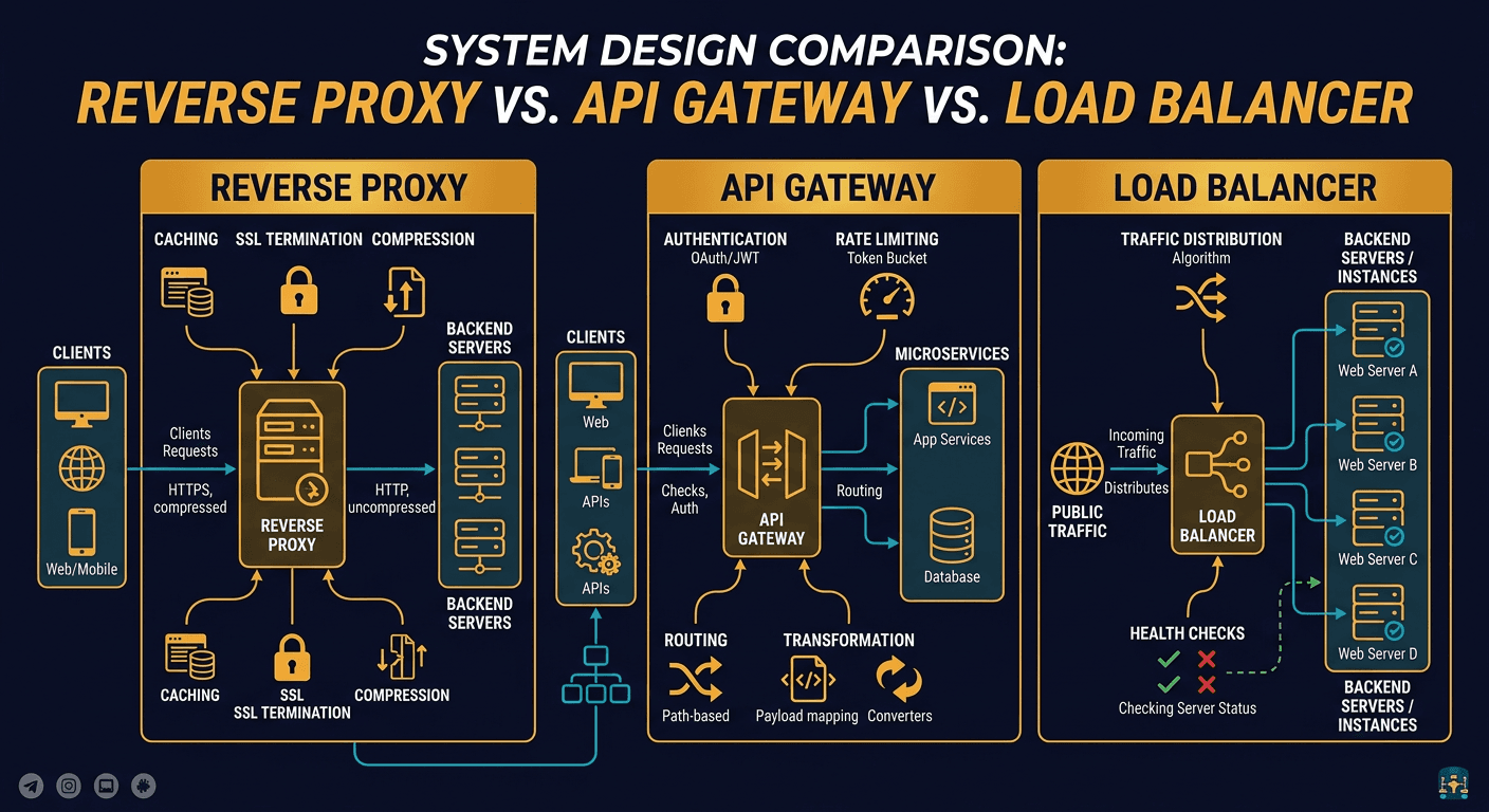 Reverse proxy vs. API gateway vs. load balancer