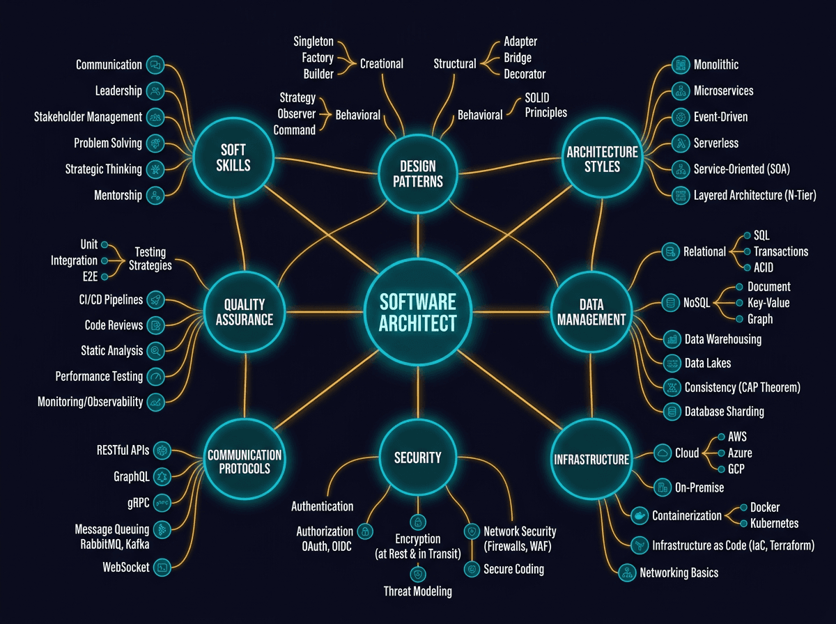 The Ultimate Software Architect Knowledge Map diagram