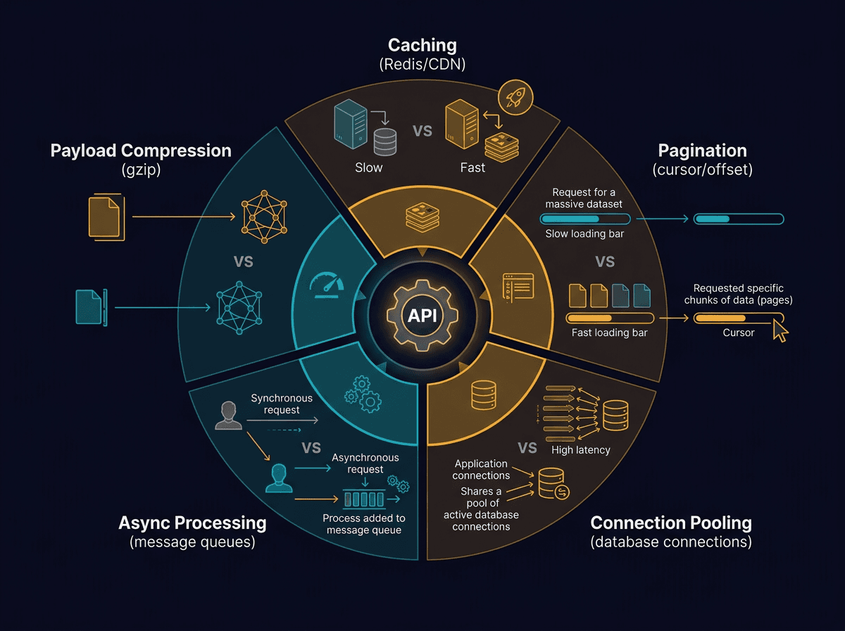 Top 5 common ways to improve API performance diagram