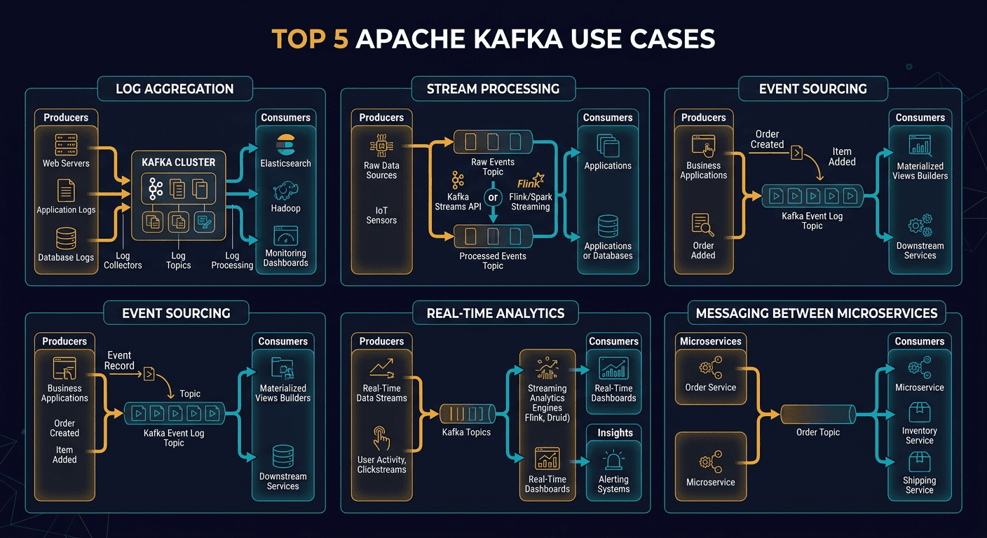 Top 5 Kafka use cases diagram