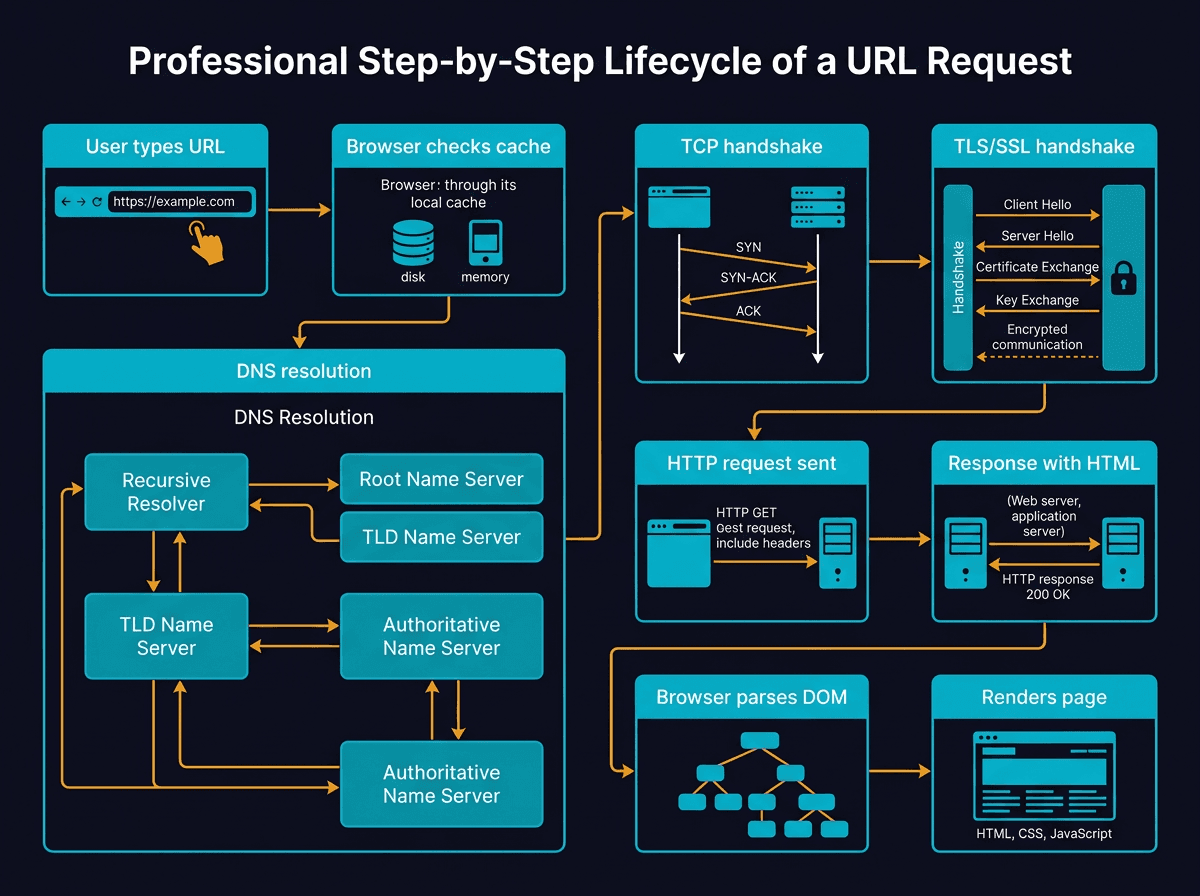 What happens when you type a URL into your browser